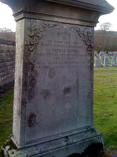 Fleming and Gilchrist  Grave at Cross Kirk, Peebles