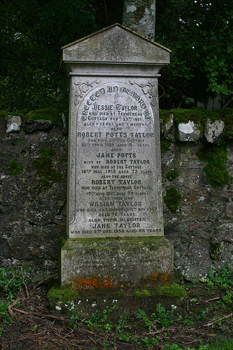 Taylor grave at Carlenrigg Cemetry