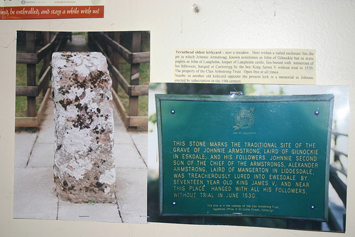Marker of mass grave - Johnny Armstrong and his men