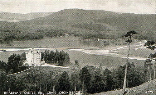 Aberdeenshire, Braemar Castle from Craig Choinneach