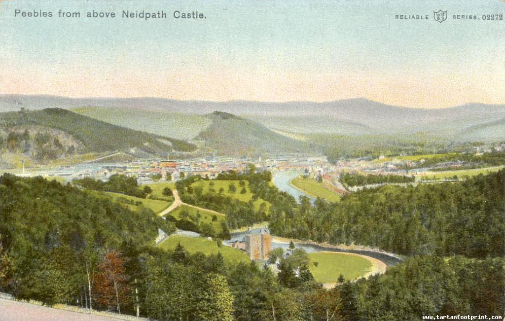 Peebles From Above Neidpath Castle Pre 1918