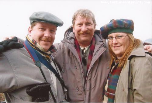 David,Chet and Connie in Scotland 2004 in Fraser of Lovat Plaid