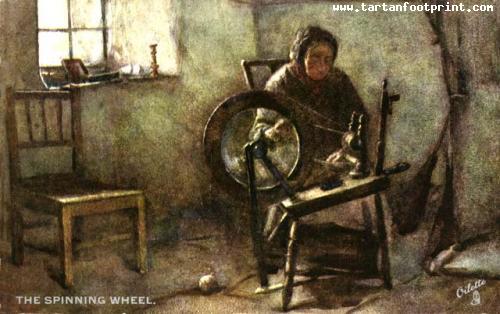 0_post_card_views_scotland_scottish_life_and_character_the_spinning_wheel