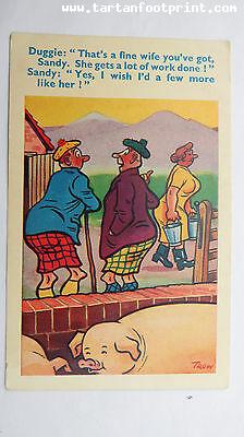 1950s-Risque-Funny-Vintage-Postcard-Scotsman-Pig-Farmers